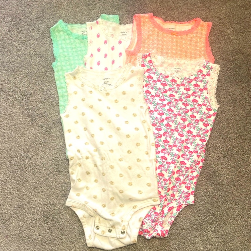 5 24 month sleeveless onesies